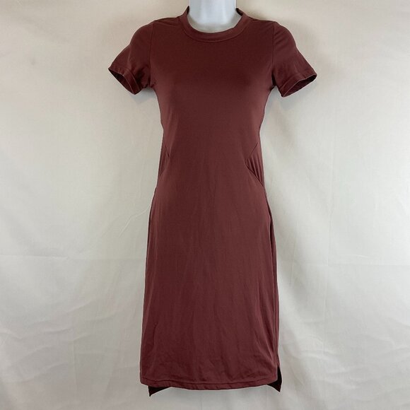 Buff Bunny Bodycon Dress S Boysenberry Purple-Red Short Sleeve - Picture 1 of 7